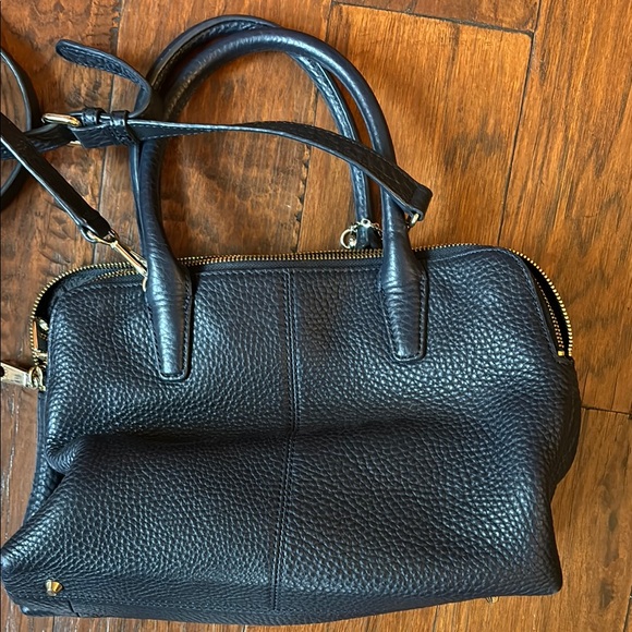 Dkny Navy Leather Structured Handbag - Picture 2 of 4